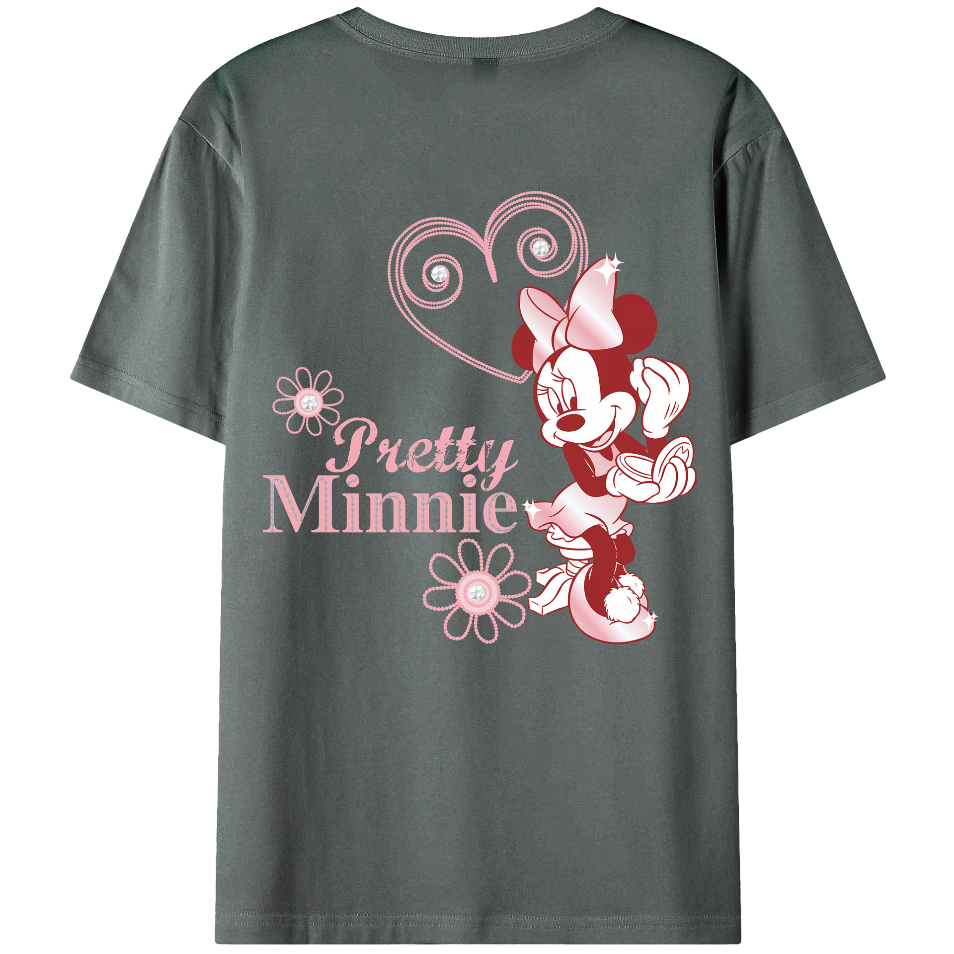 （画像用） ミッキーマウス Mickey Mouse 綿100％ メンズ半袖Tシャツ（バックプリント） 通気性